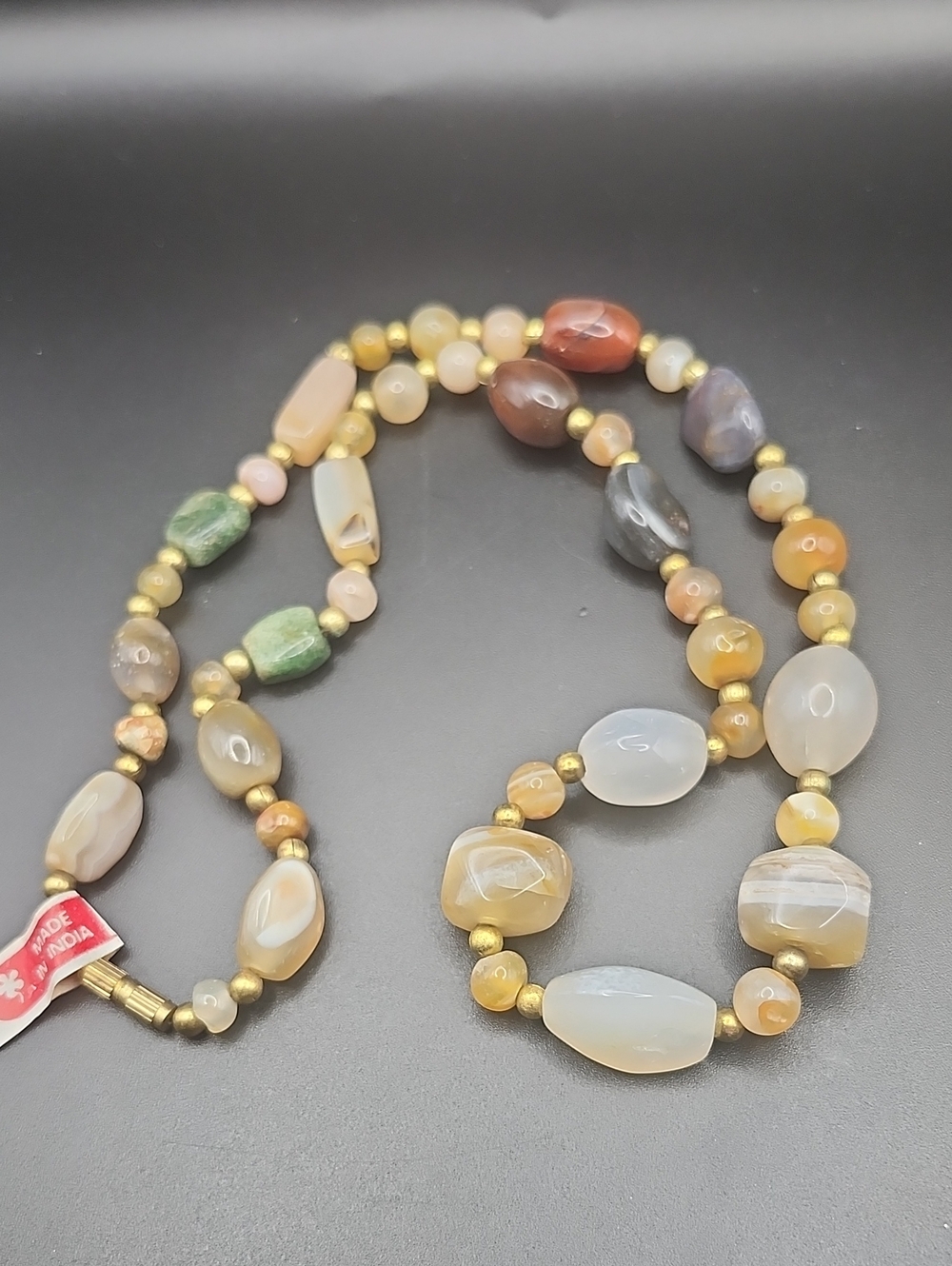 Vintage Agate Beggars Bead Necklace.